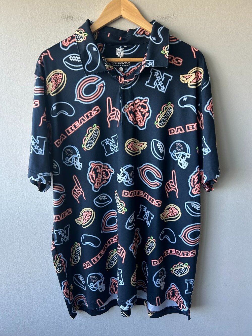 Chubbies NFL Chicago Bears All Over Print Performance Polo Navy XXL